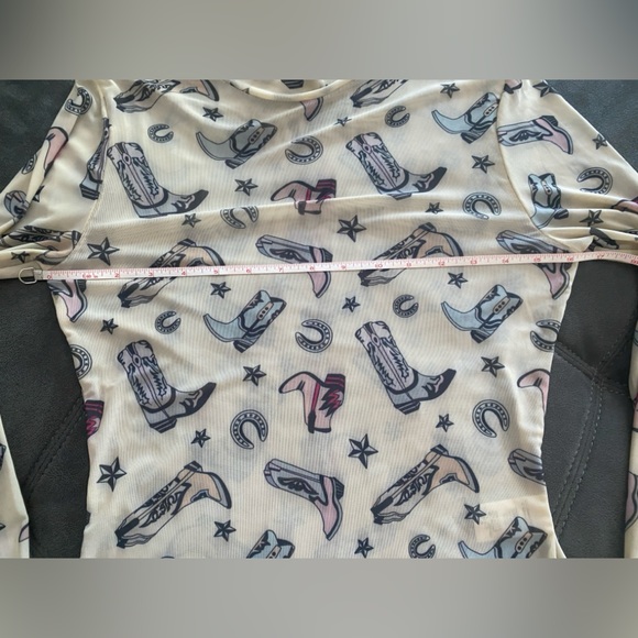 Western boots mesh bodysuit NWOT med. - Picture 4 of 8